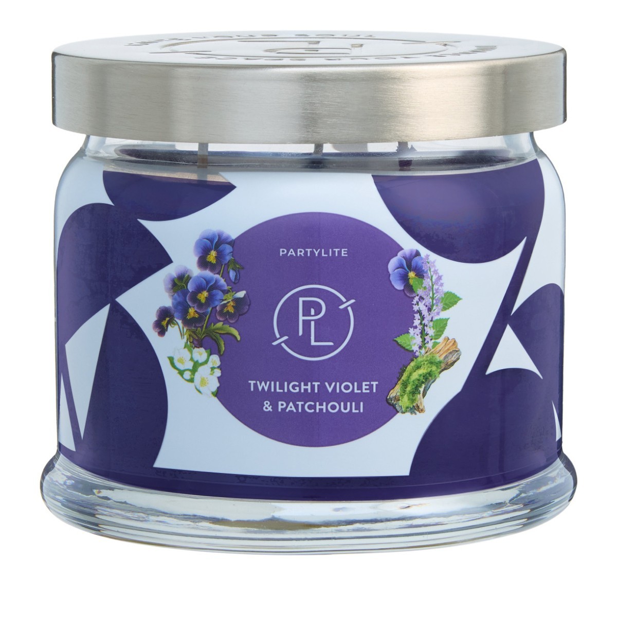 Twilight violet patchouli bougie 3 meches soiree cocooning