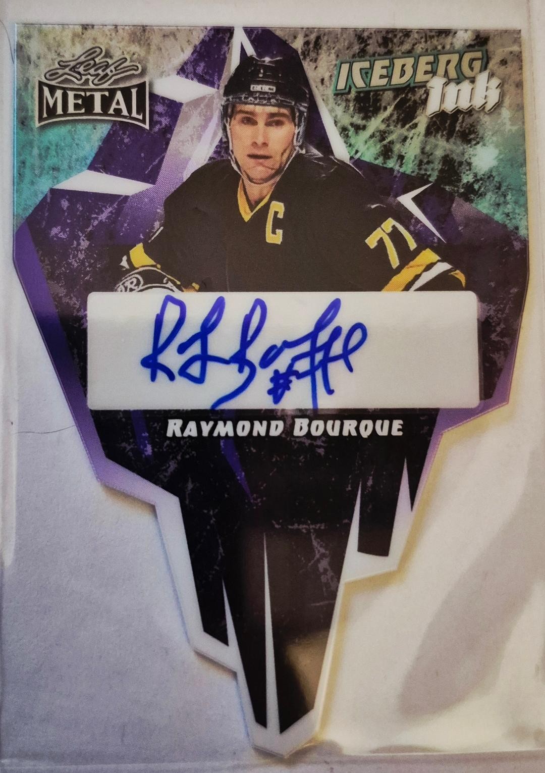 2026 LEAF METAL ICEBERG INK RAYMOND BOURQUE DIE CUT AUTO 4/7 II-RB1