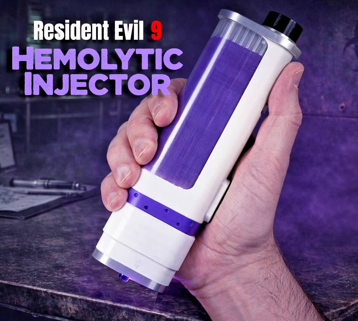 Resident Evil 9 Hemolytic Injector Prop Replica – 3D Printed