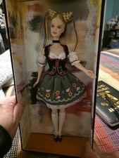 Fashion Doll Blonde Braided Hair Traditional Embroidered Dress Girl Doll