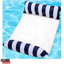 Inflatable Pool Float Hammock for Adults 4-in-1 Floating Water Lounger with...