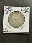1893 S Barber Silver Quarter VG Very Good U.S. 25c Type Coin (Raw18754)