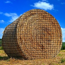 Large Round Bale Hay Net, 5x5FT Knotless Hay Nets for Horses Slow Feed, Heavy...