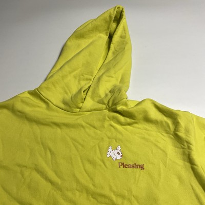 Harry Styles Pleasing Yellow Pullover Hoodie Sweat Shirt Sz L Fish Logo