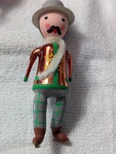 Vtg De Carlini Male Ice Skater Blown Glass Christmas Ornaments Italy