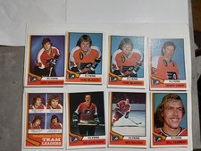 8 -1974 -75 OPC HOCKEY CARDS - PHILADELPHIA FLYERS - BILL CLEMENT , TERRY CRISP