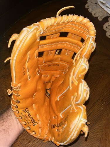 SPALDING ELITE PRO MODELL 42-697 TOP GENARBTES LEDER RECHTS BASEBALL HANDSCHUH BRAUN VNC - Bild 9 von 12