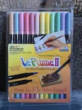 Marvy Uchida Le Plume II Double Ended Marker PASTEL Set 12 Extra Fine Brush