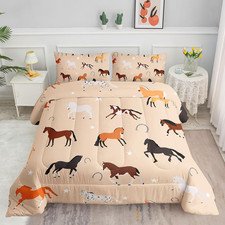 Southwestern Horse Comforter Bedding Set for Kids, 1 Comforter 2 Pillowcases