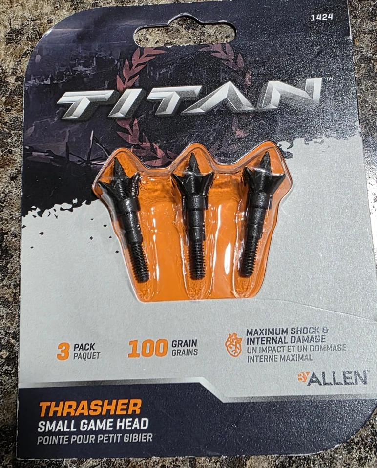 Allen Titan Thrasher Cabezal de Juego Pequeño 100 Granos Paquete de 3 Foto 3 de 4