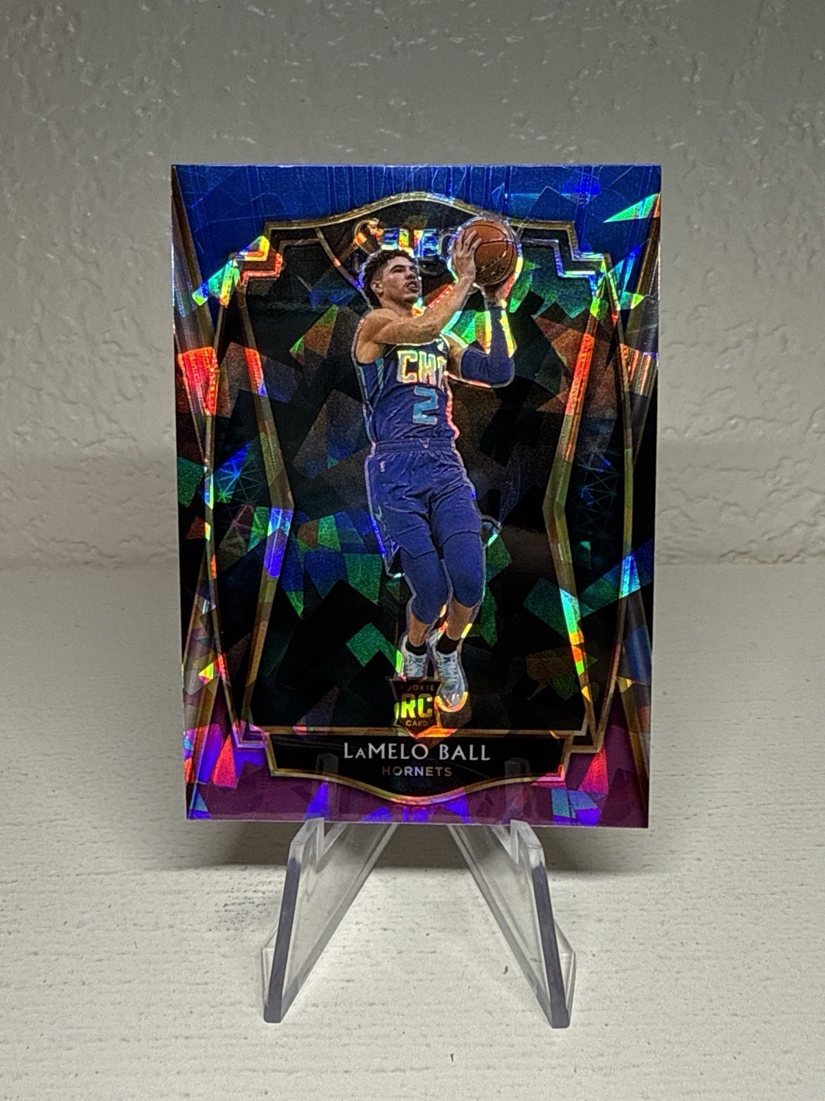 2020 Select LaMelo Ball Blue White Purple Cracked Ice Prizm #183 RC Premier
