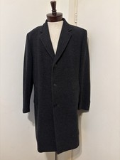 UNITED COLORS OF BENETTON MENS COAT 100 WOOL Charcoal Gray L 44 Chest Italy