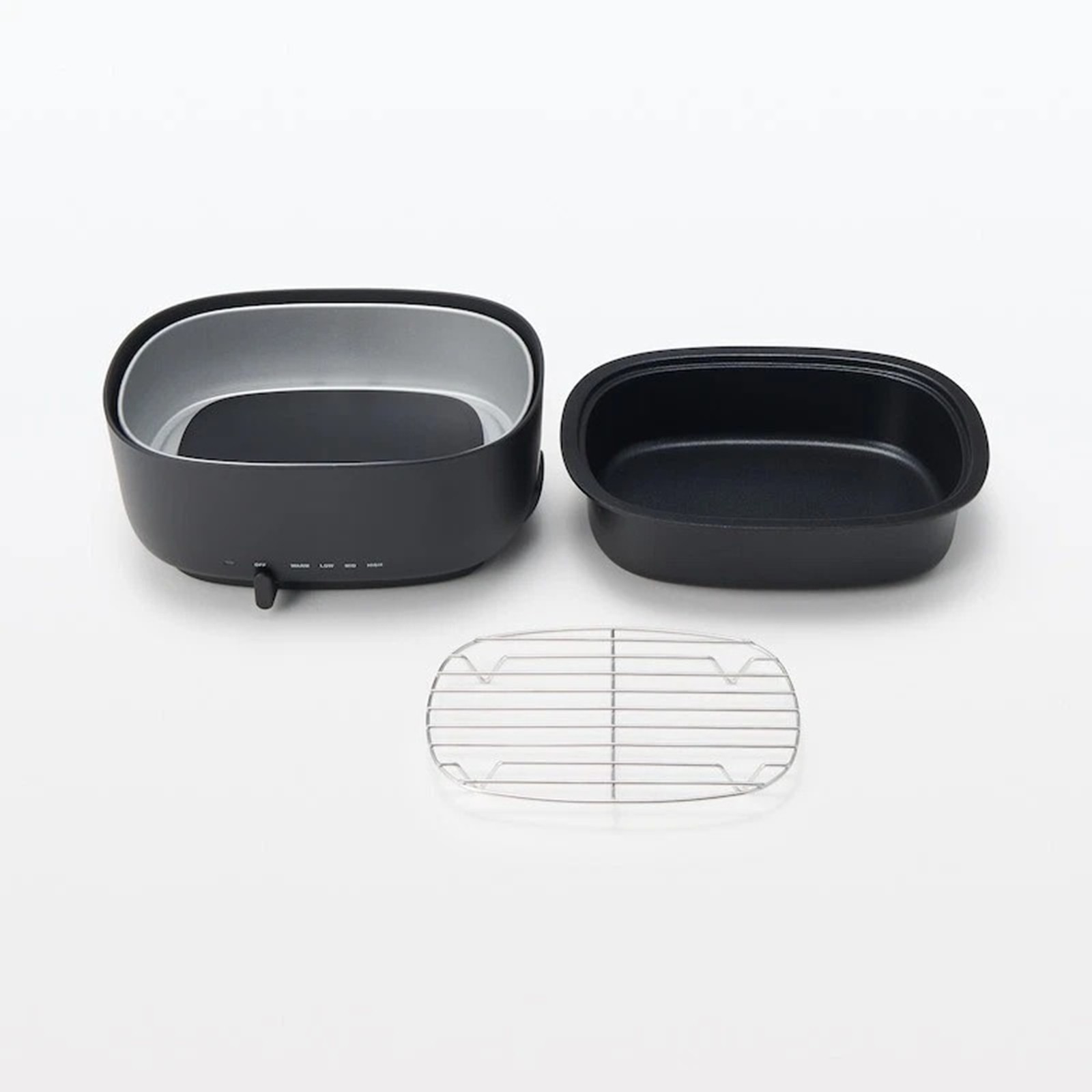 MUJI Deep Grill Pot MJ-HPFK2 Nonstick Cookware Electric Black From JAPAN