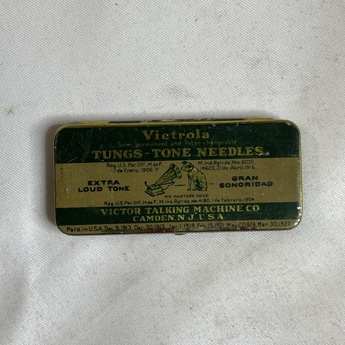 Victrola Tungs-Tone Needles Phonographic Needle Tin Nipper Dog Graphic 3 Needles - Bild 1 von 5