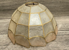 Vintage Capiz Shell Ceiling Light Shade Lampshade 10" Diameter 6" Tall Dome