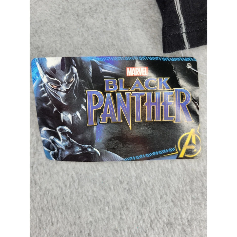 Kids Black Panther Marvel Costume Jumpsuit Hooded Size 4T Cosplay Outfit - Image 2 of 4