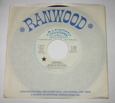 Bowen  Richards - Monique - Used Vinyl Record 7 - Promo - C8100z