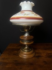 Vintage Gone with the Wind Style Floral Hurricane Hand Painted Lamp 19 