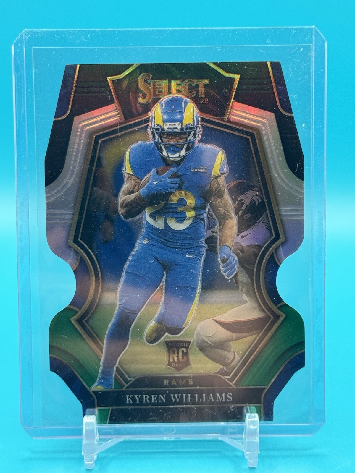 2022 Panini Select Premier Black Green Die Cut Prizm Kyren Williams RC Rams #159