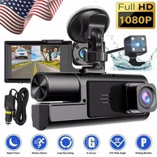 Dash Cam Front Rear Inside 1080P Night Vision G-Sensor Parking Monitor