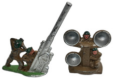 Manoil Barclay Cast Metal Lead Soldier Lot Anti-Aircraft Searchlights AA Cannon