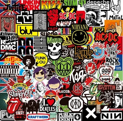100PCS Rock Band Stickers Lot Punk Music Heavy Metal Bands Sticker Decal
