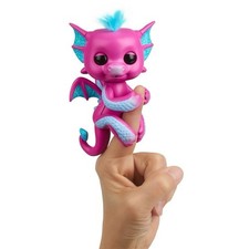 WowWee Fingerlings Sandy Baby Dragon Interactive Toy Pink Blue Glitter Tested