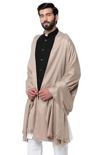 Gray Men's Plain Woolen Winter Dhariwal Lohi Shawl Scarf Scarves 50" X 100"