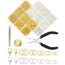 Jewelry Making Kit 2400pcs Jump Rings Pliers Clasps Tools for Necklaces Earrings