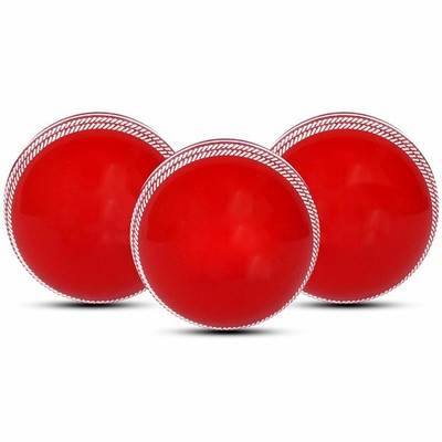 PVC T-20 Plus Cricket Windbälle 110g - 3er Pack, (rot) für Indoor & Outdoor