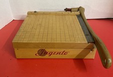 Vintage 50's INGENTO No. 2 Maple Wood Paper Cutter Cast Iron Handle 8 x8 School
