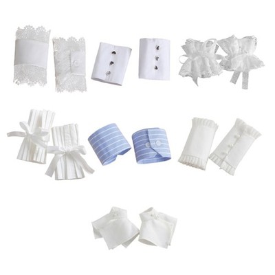 False Simple Cuffs Sweater Decorative Wristband False Sleeves with Pearls Button
