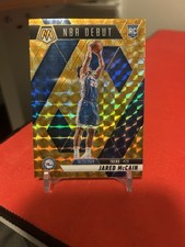 2024-25 Panini Mosaic Jared McCain NBA Debut Rookie Reactive Yellow Prizm #263