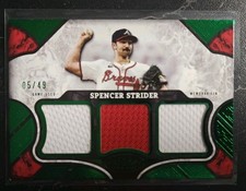 2025 Topps Tier One SPENCER STRIDER #T1R-SST Triple Relics Green /49 Braves