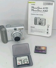 Canon PowerShot A70 3.2MP Digital Camera W/ Manual FC 16M 1GB Card FOR PARTS