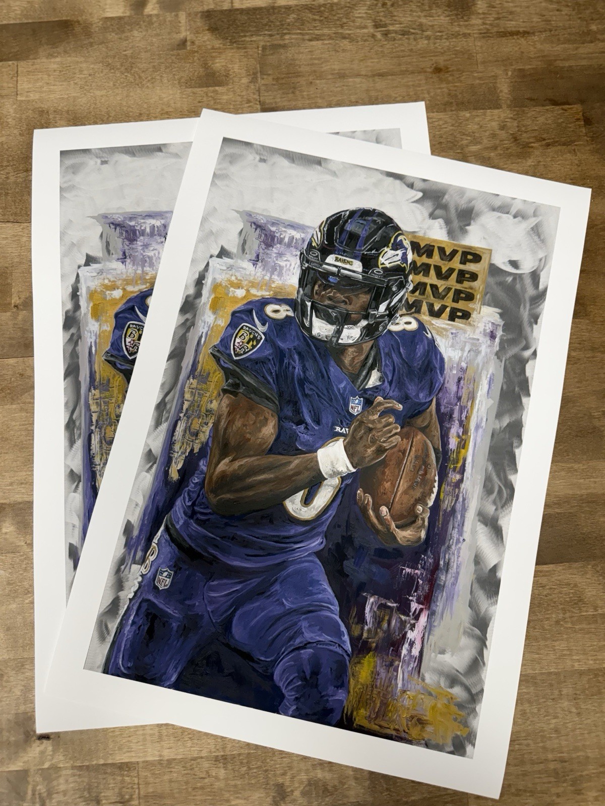 Baltimore Ravens Lamar Jackson 12”x18” Fine Art Paper Print