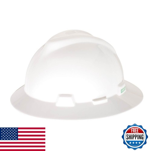 MSA 475369 V-Gard Full-Brim Hard Hat Fas-Trac III - Standard Size In White