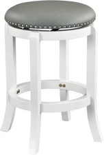 Cordova Counter Height Backless Swivel Kitchen Bar Stool - White Finish