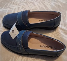 Damart Slip On Loafer Shoes Size 5E Blue Brand New