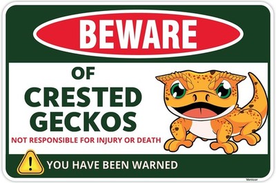 Venicor Crested Gecko Tin Metal Signs Home Décor 8x12 Aluminum  Crested Gecko Ta