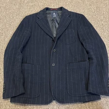 FAY Heavy Cotton 3 Button Blazer Jacket IT Blue - Made in Italy - Pinstripe