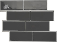 Meter Grey Splashback Kitchen Bathroom Wall Stickers Self Adhesive Tiles 5 Pieces