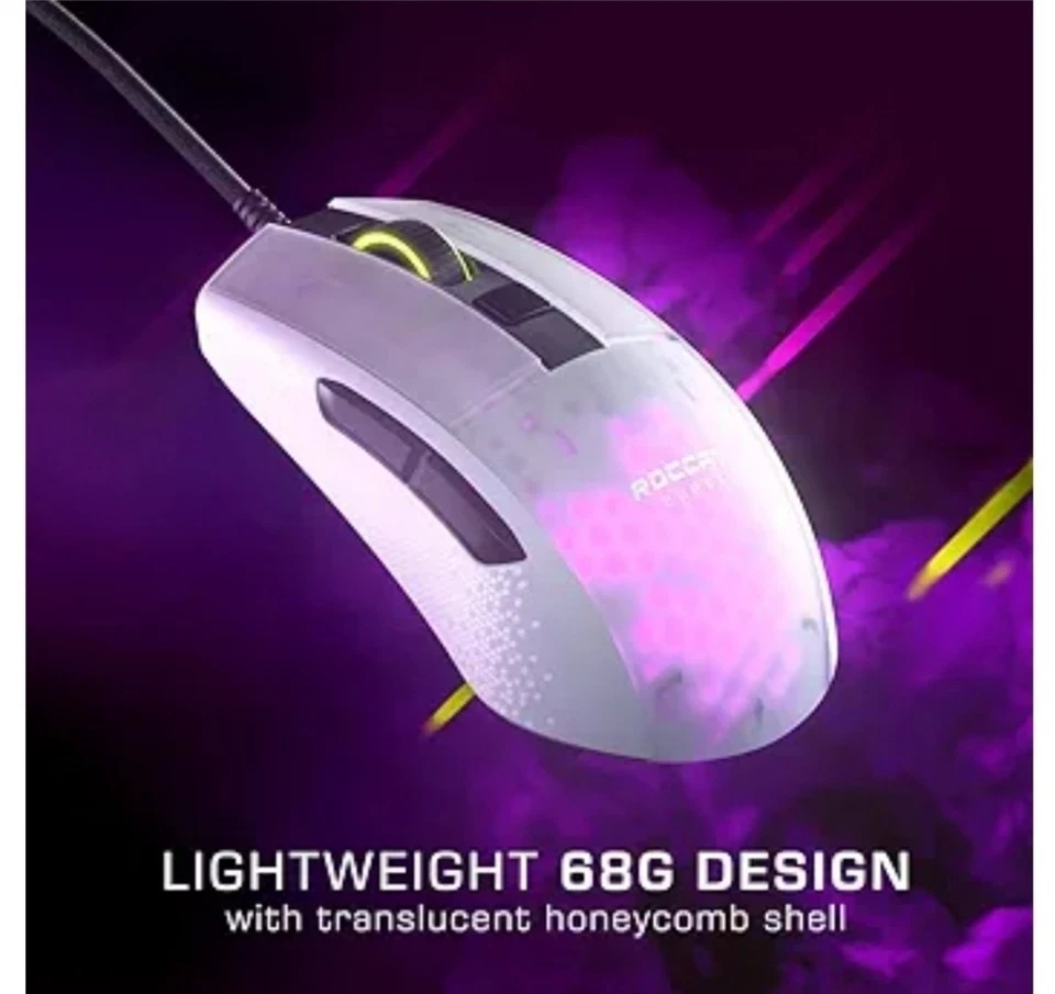Roccat Burst Pro RGB Optical Gaming Mouse White 68g Lightweight Titan Switch PC - Image 2 of 4