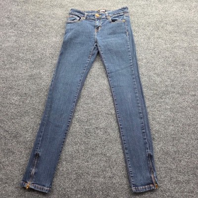 Abbey Dawn Skinny Jeans Avril Lavigne Star Pocket Ankle Zip Dark Wash 28 Womens