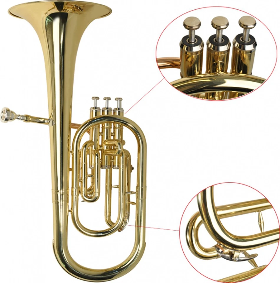 Steinbach Eb-Althorn Rotmessing Mundrohr mit Edelstahlventilen im Koffer - Bild 2 von 4