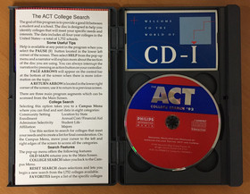 THE ACT College Search '92 PHILIPS CDi CD-I Complete CIB Manual REG CARD *RARE*