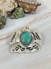 Handmade Sterling Silver Kingman Pendant, Signed Nizhoni