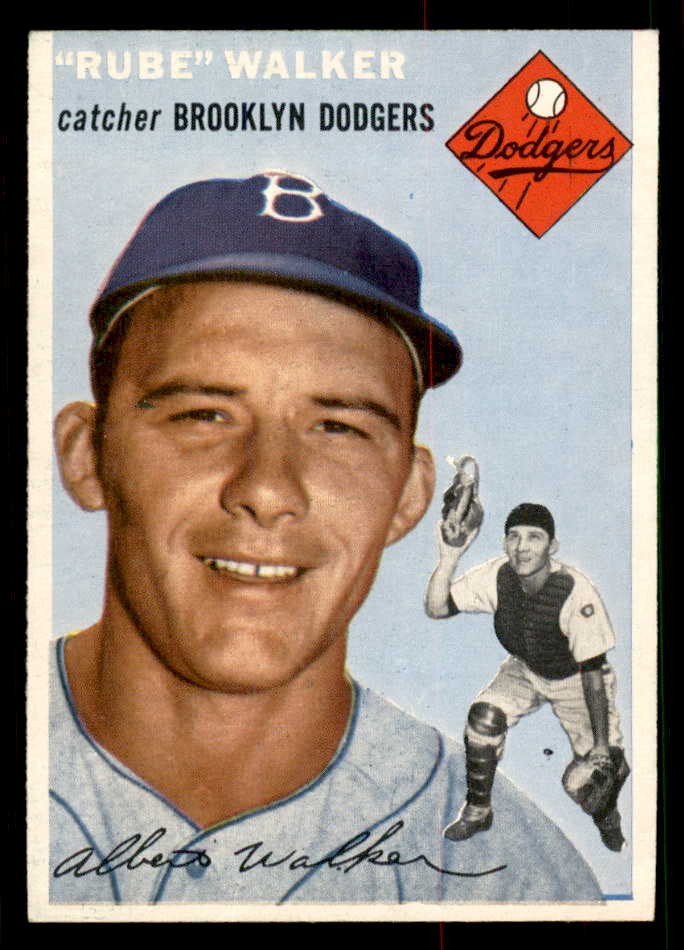 1954 TOPPS #153 RUBE WALKER DODGERS EX-MT SET BREAK 550144 (KYCARDS)