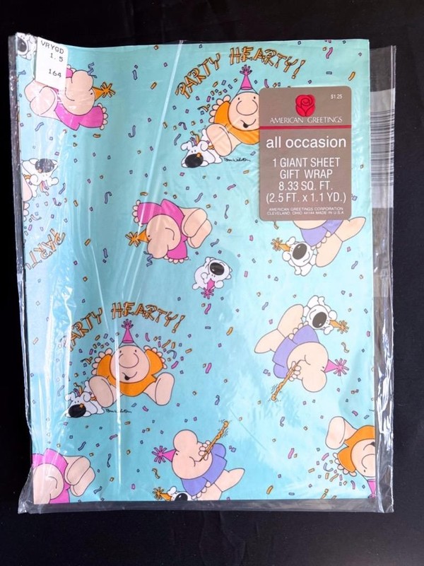 VINTAGE  ZIGGY 1980s GIFT WRAP PAPER- PARTY-ALL OCCASION