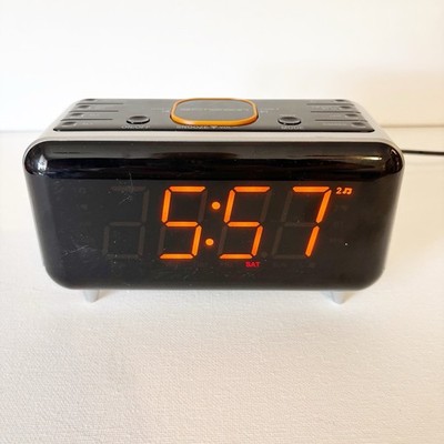 Emerson SmartSet Bluetooth Dual Alarm Radio Orange LED USB Charger TESTED WORKS